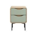 Modern Minimalist Nightstand with Two Drawers and Wood Finish